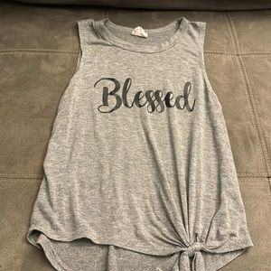 Grey Blessed Tank Top